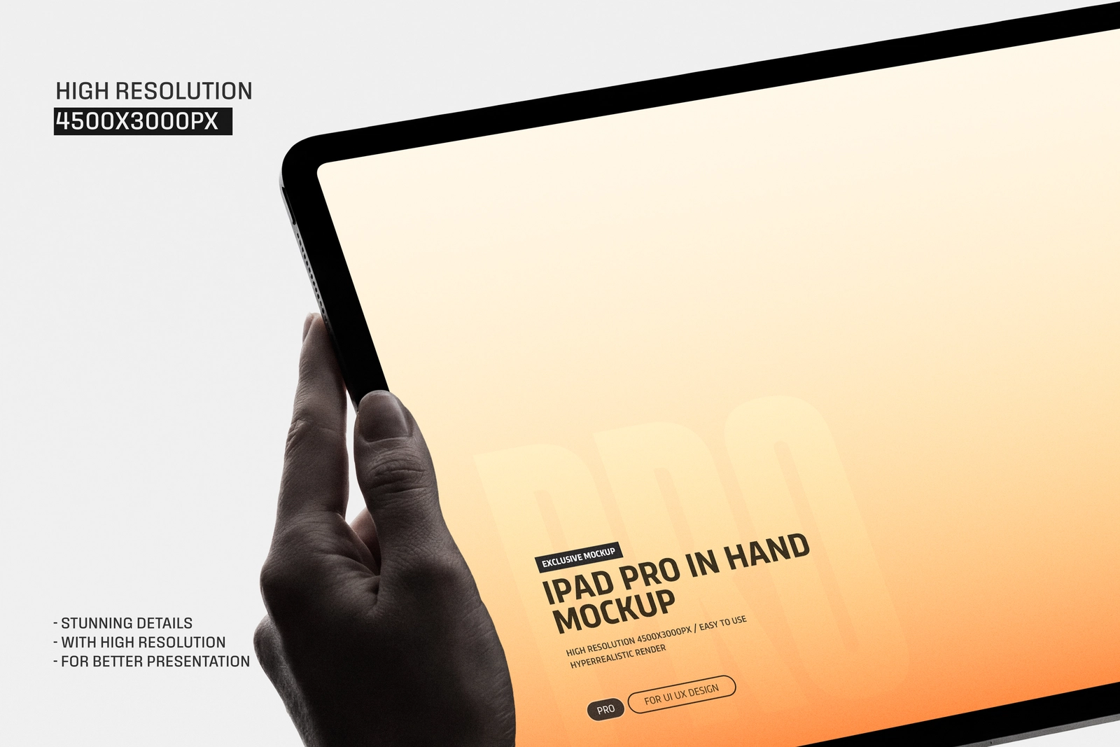 iPad Pro in Hands Angled Mockup