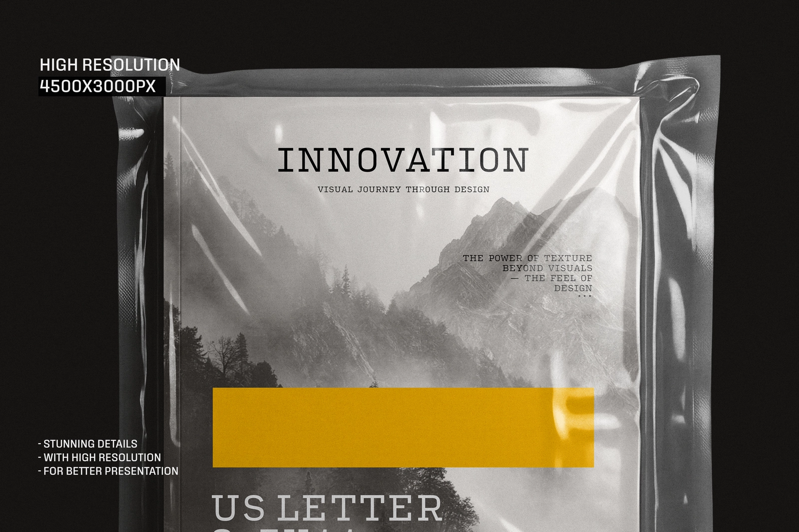 Plastic Sealed Wrapped US Letter Magazine Mockup
