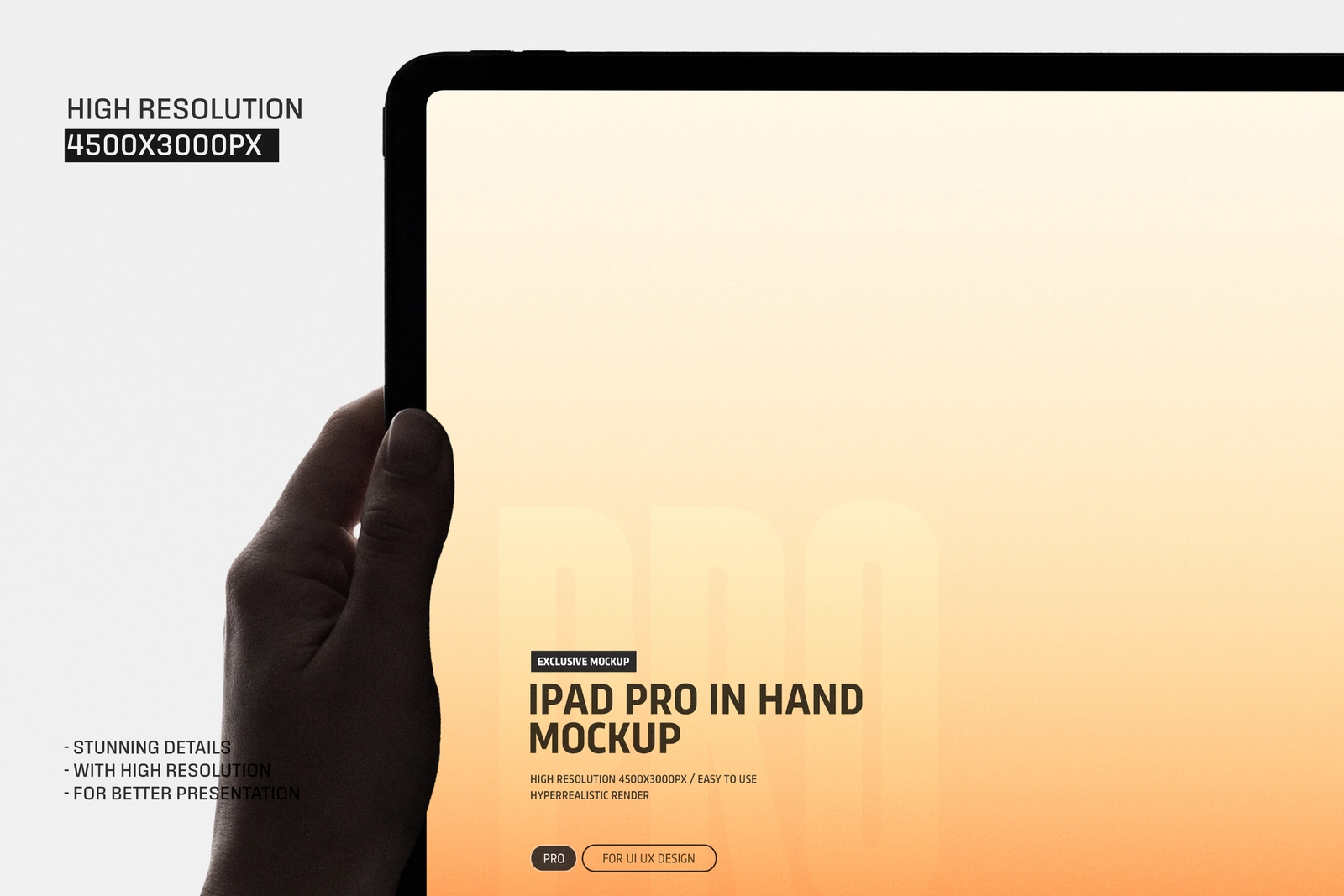 iPad Pro Front View Hands Mockup