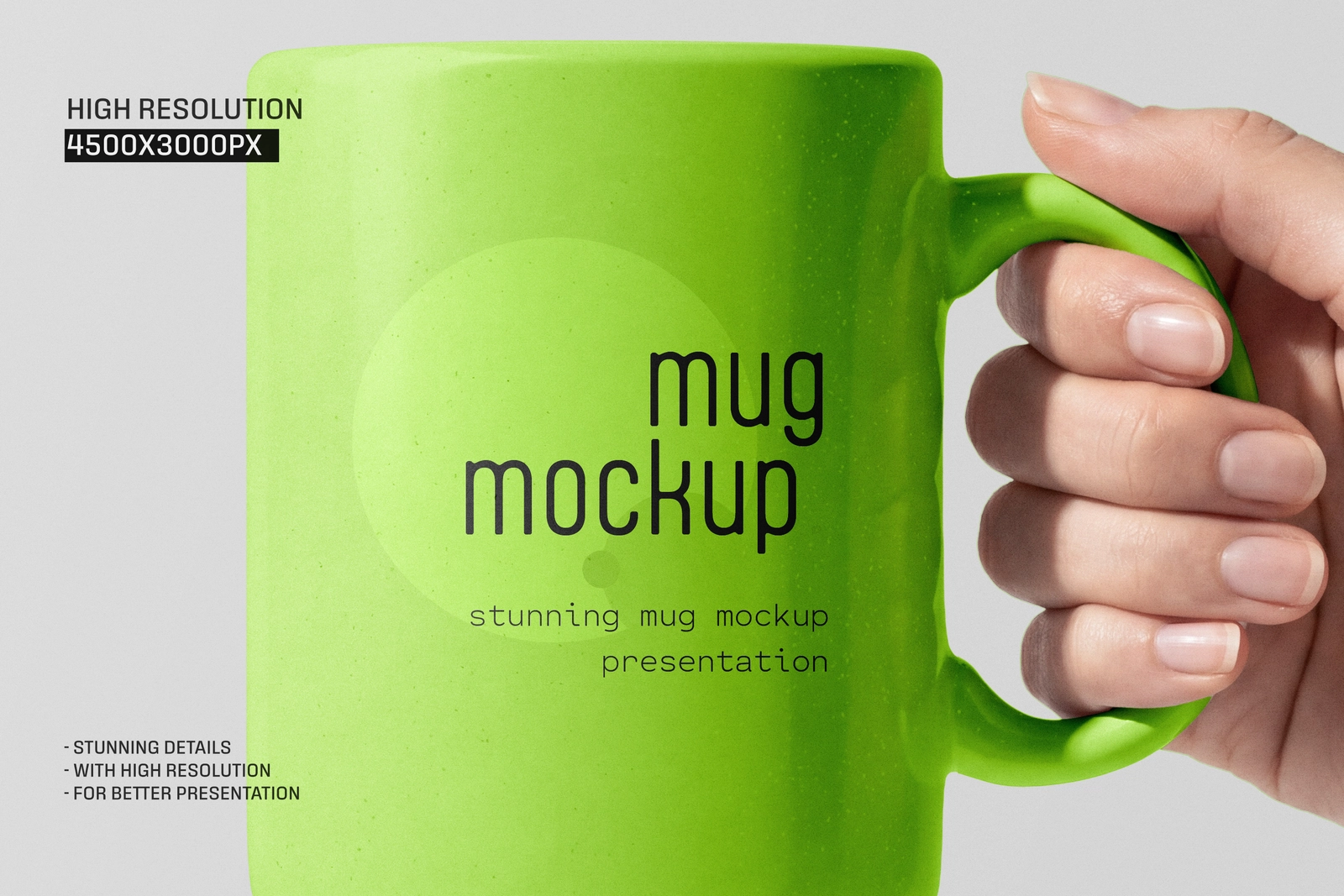Minimal Ceramic Mug Hand Holding Mockup