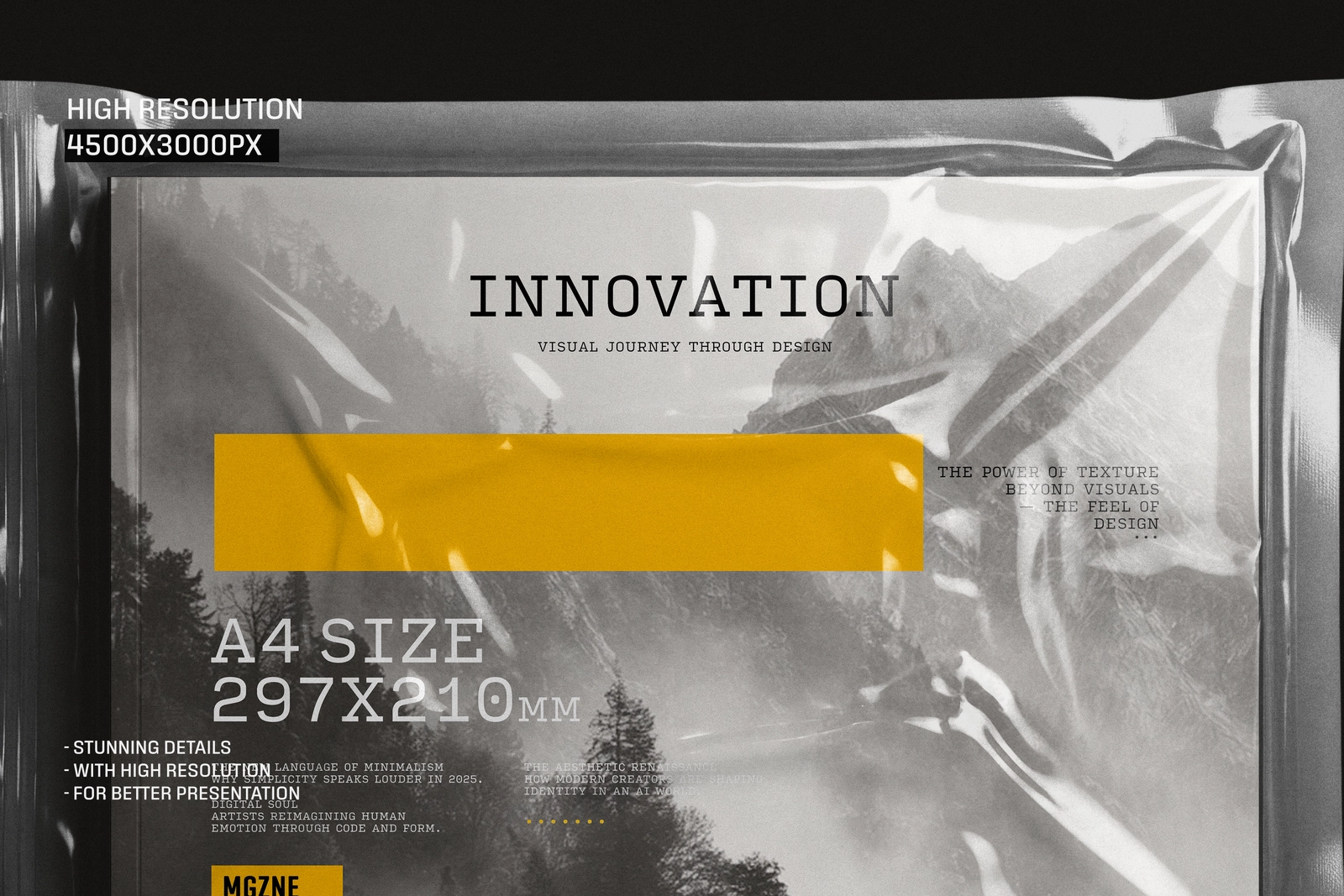 Plastic Sealed Wrapped A4 Landscape Magazine Mockup