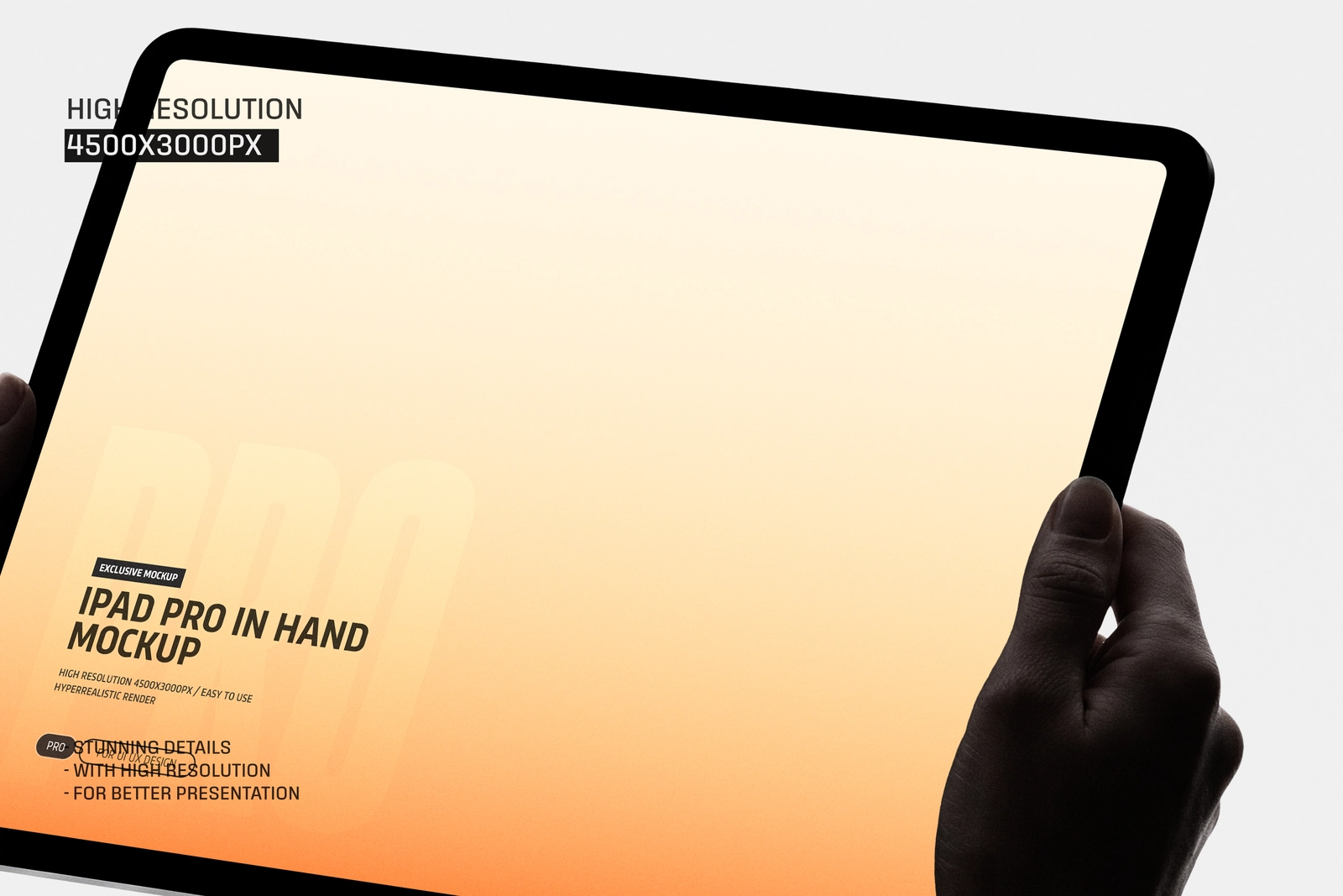 iPad Pro Landscape Hands Mockup