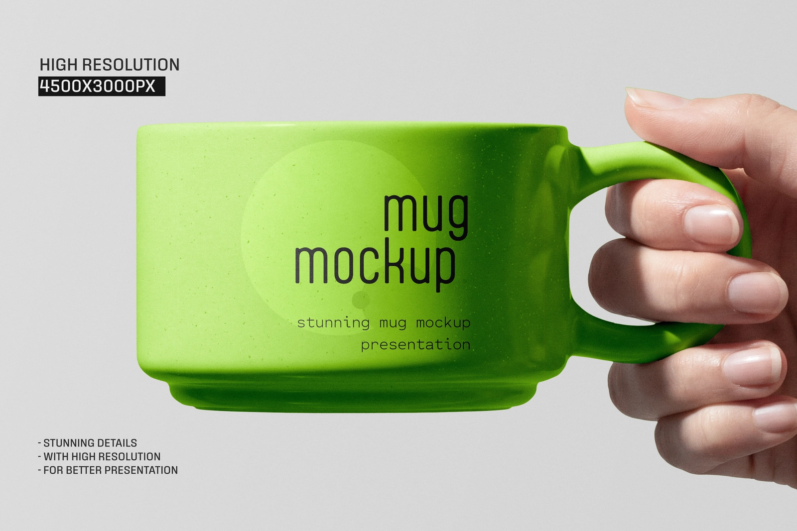 Ceramic Coffee Mug in Hand Mockup