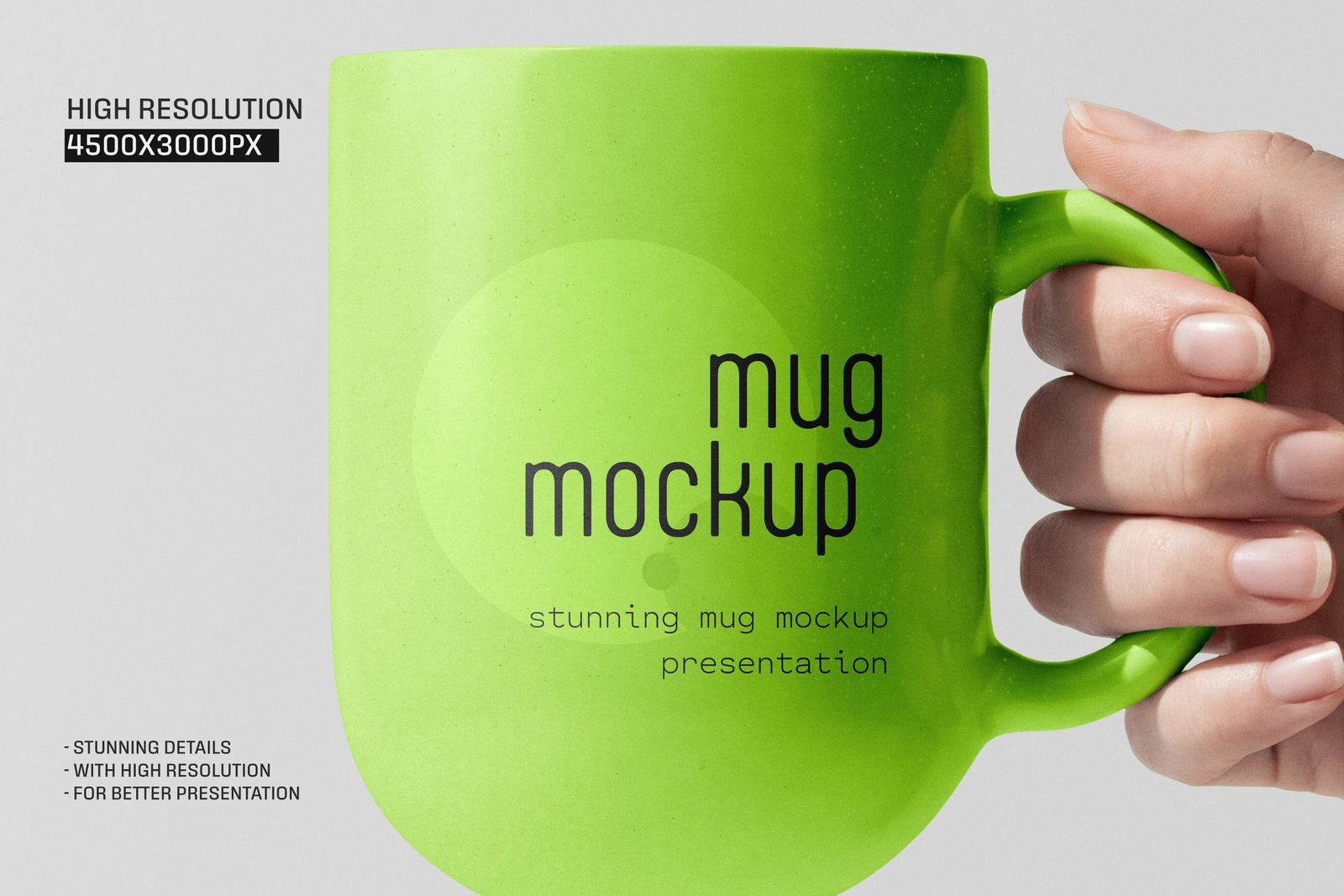 Modern Ceramic Coffee Mug Hand Mockup