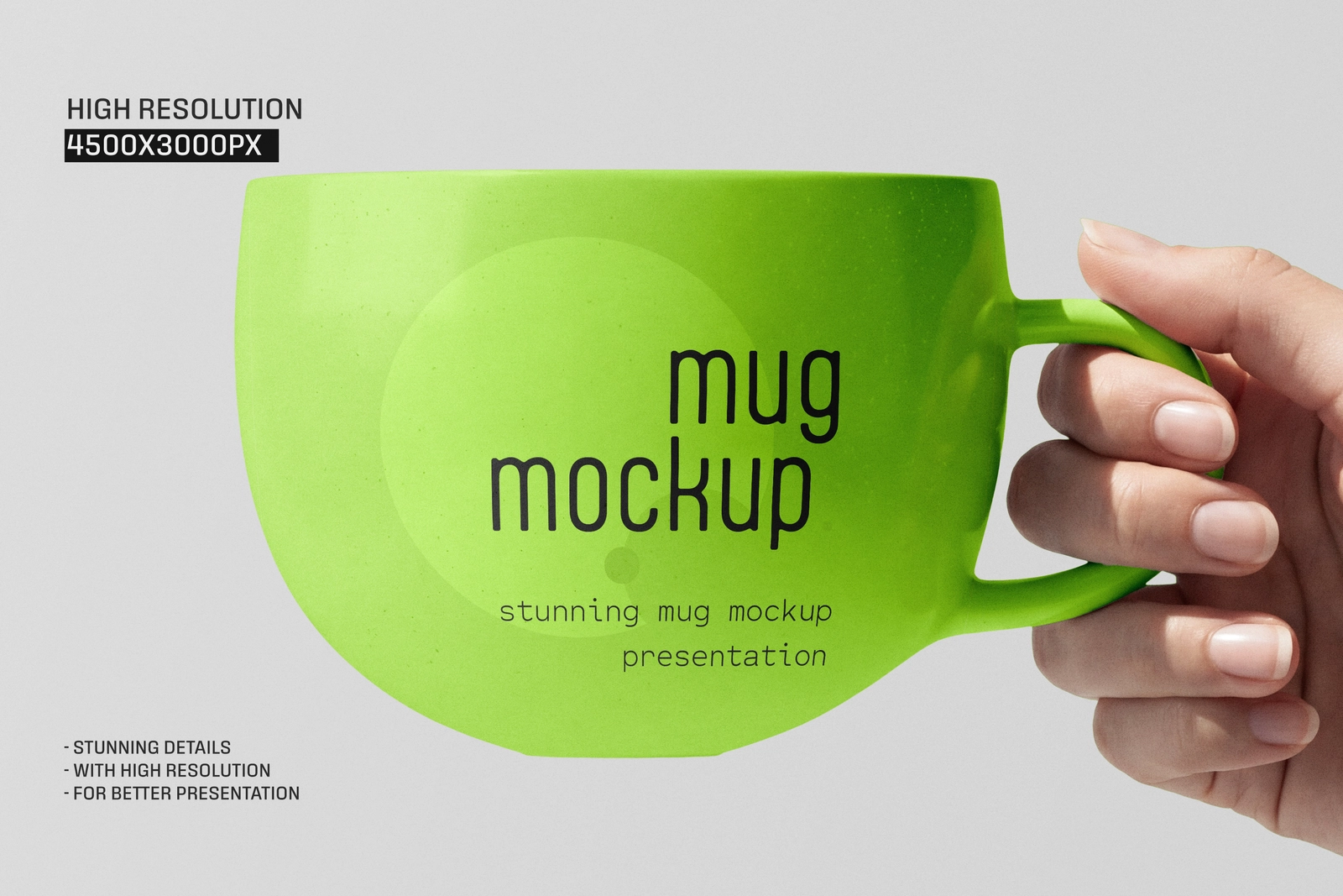 Isolated Hand Holding Coffee Mug Mockup