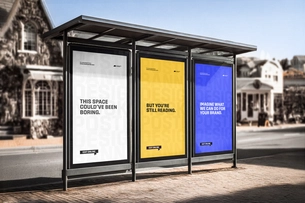 Free 3-Panel Billboard Mockup