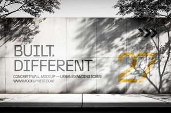 Free Concrete Wall Branding Mockup
