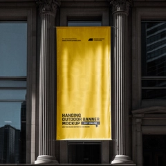 Free Outdoor Hanging Banner Mockup