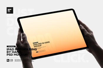 iPad Pro in Hands Angled Mockup