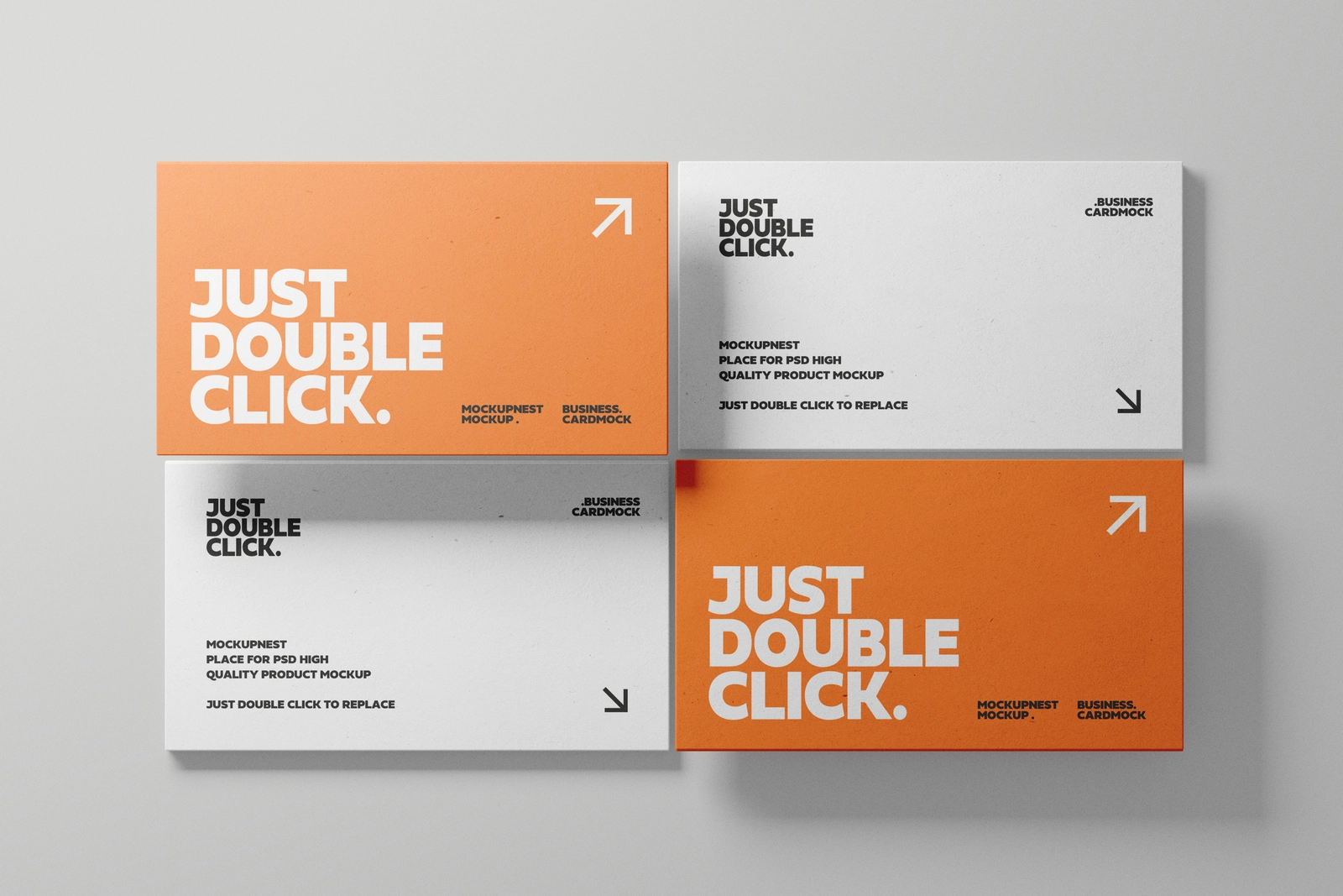 Free Business Card Mockup From Top View