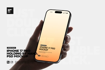 iPhone 17 Pro Angled Hand Mockup