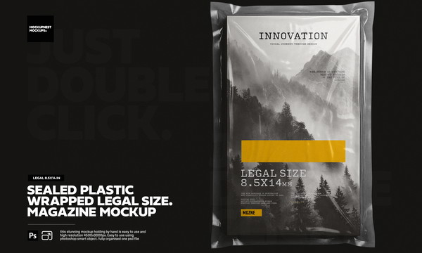 Plastic Sealed Wrapped Legal Magazine Mockup