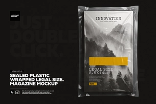 Plastic Sealed Wrapped Legal Magazine Mockup