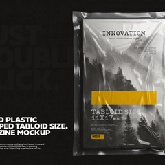 Plastic Sealed Wrapped Tabloid Magazine Mockup