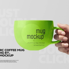 Isolated Hand Holding Coffee Mug Mockup