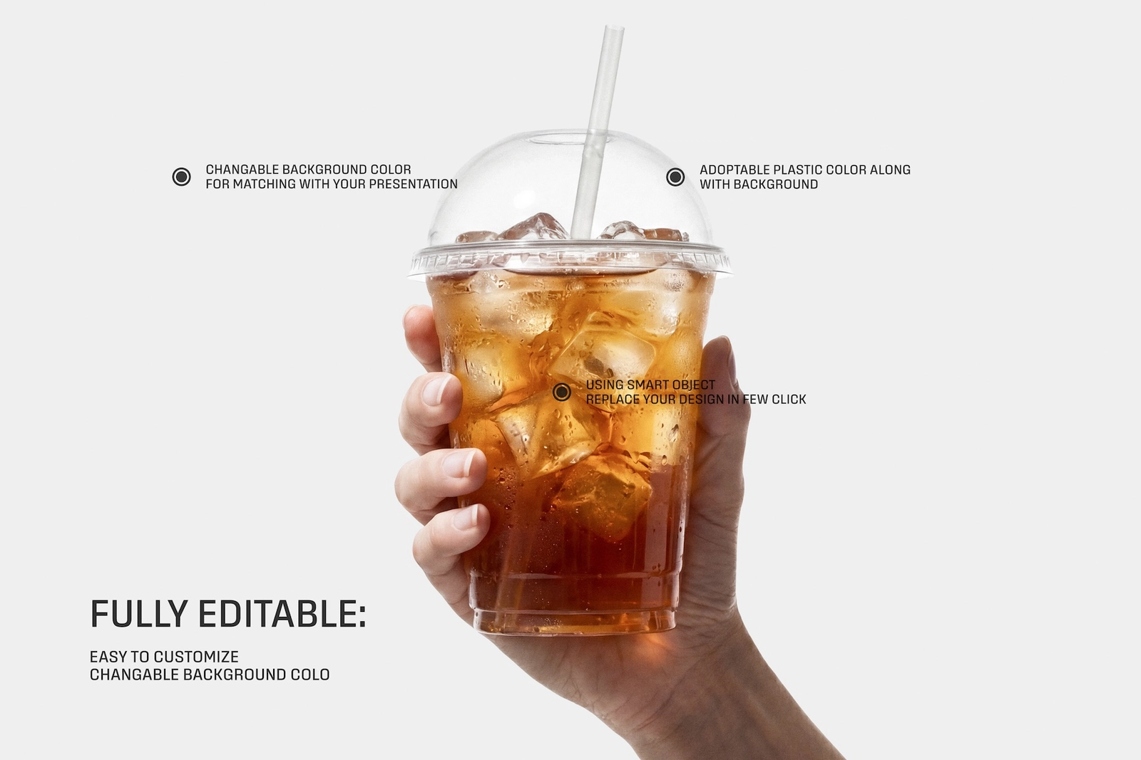 Plastic Cup Holding By Hand Mockup