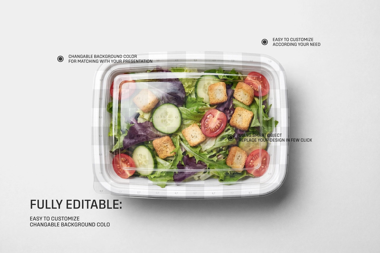 Rectangle Salad Box Label Mockup