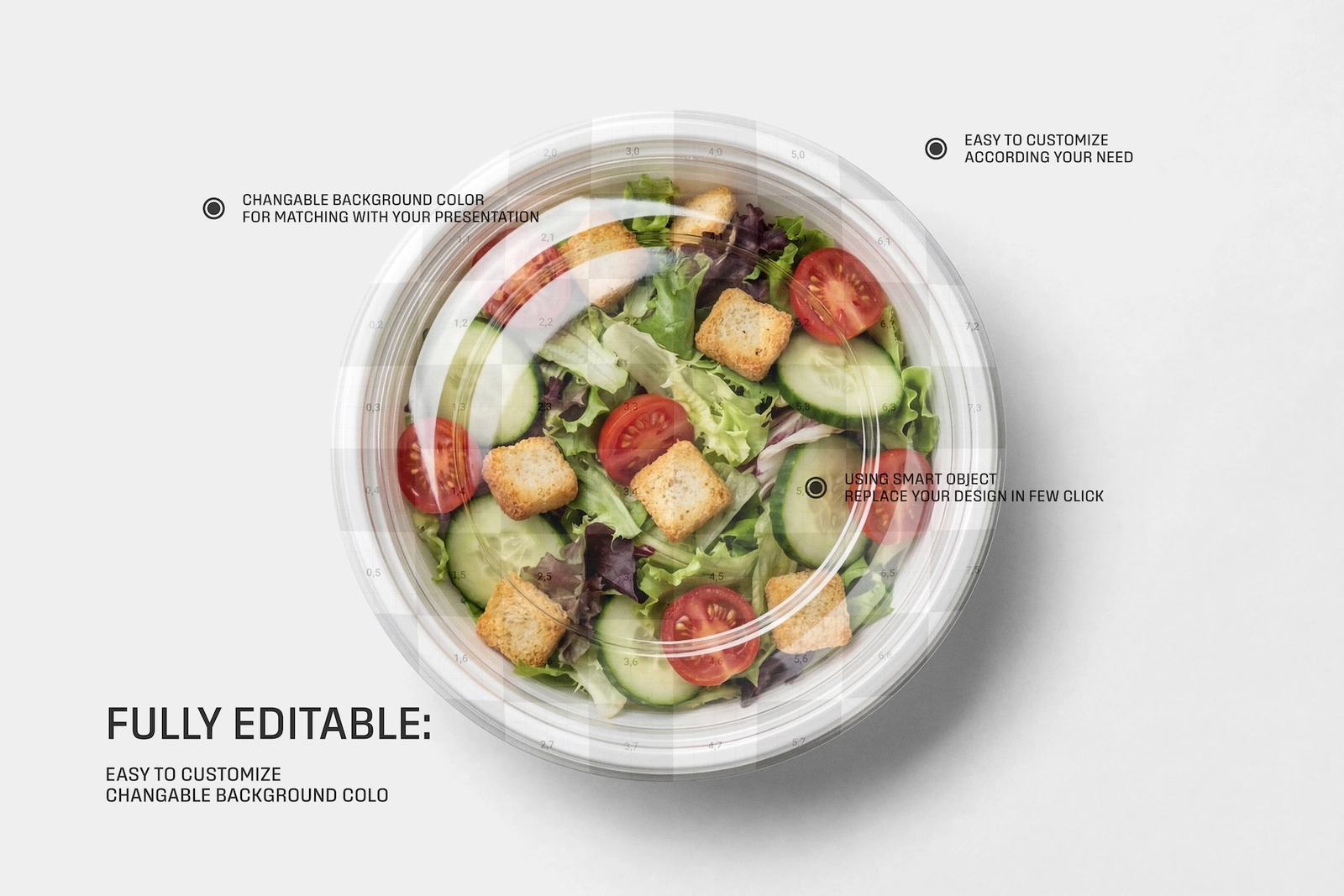 Round Salad Box Label Mockup