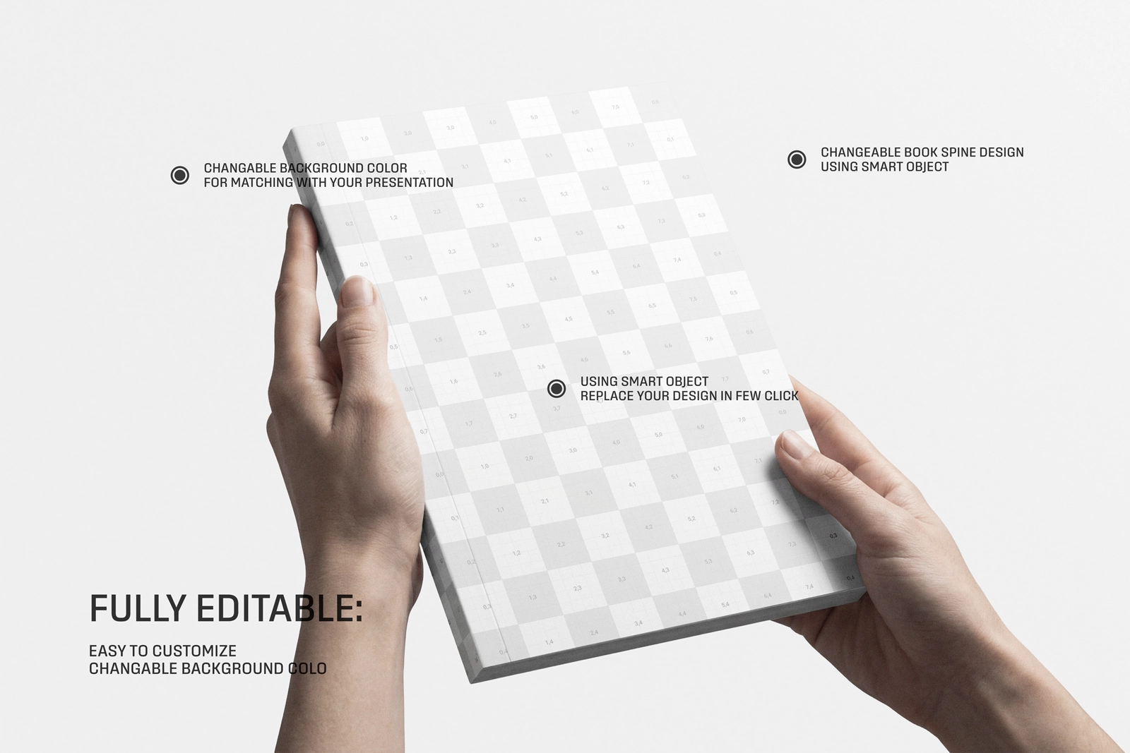 Softcover Portrait Book Holding By Hand Mockup
