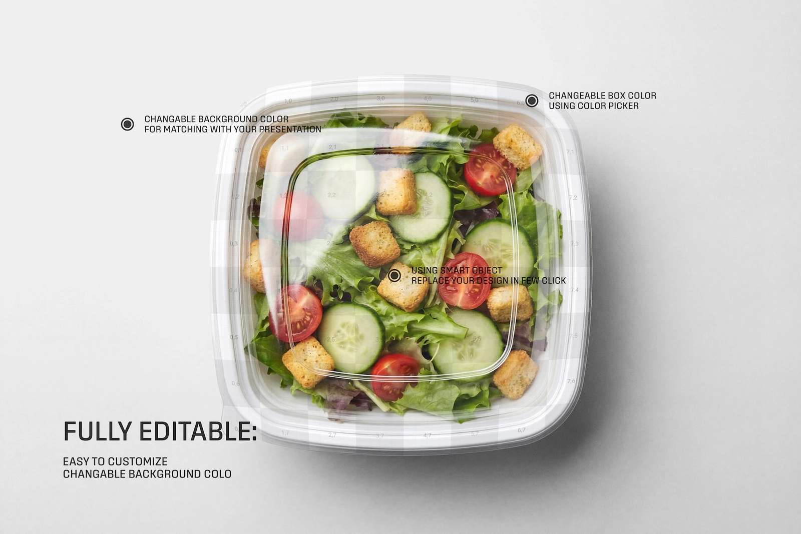 Square Salad Box Label Mockup