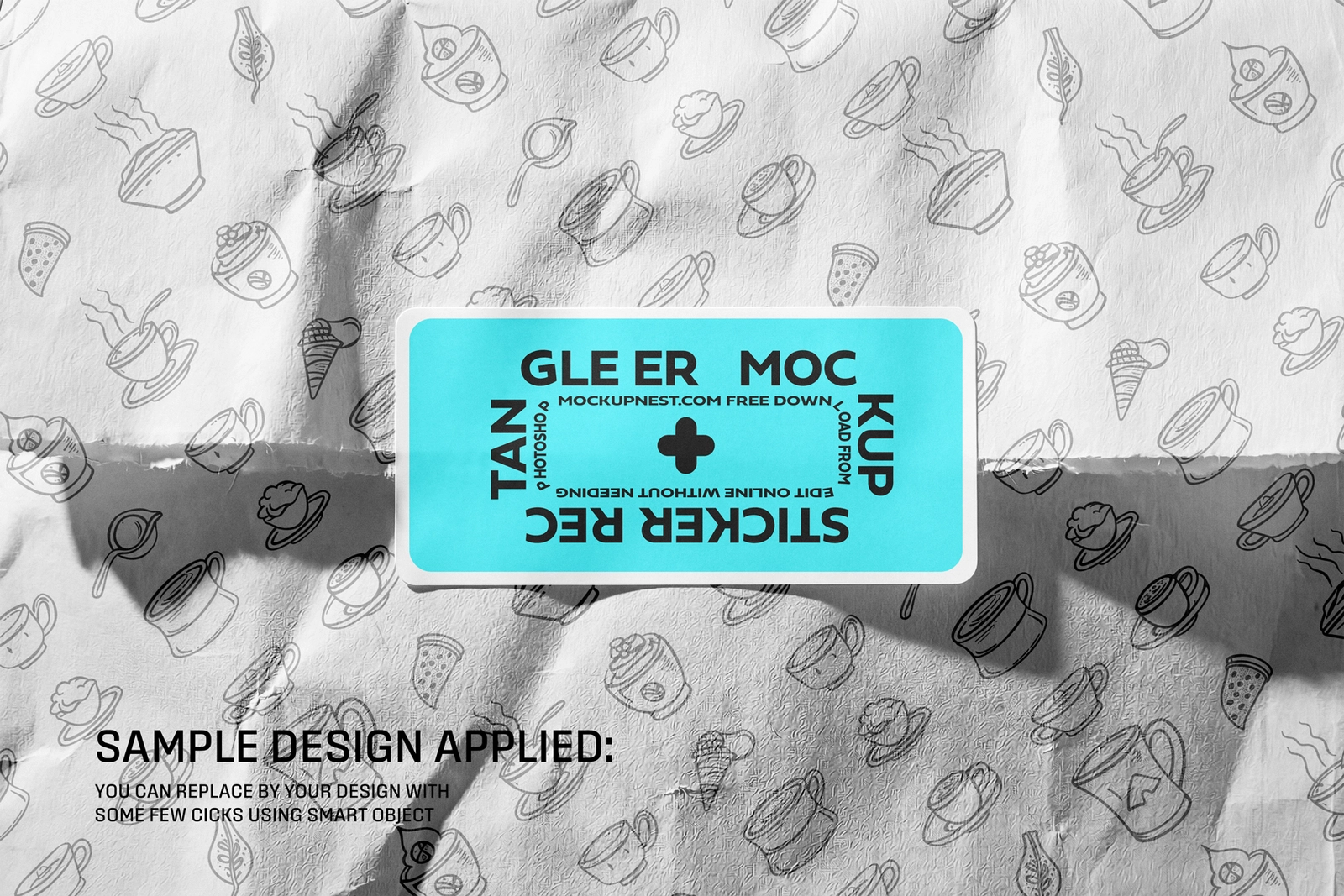 Free Rectangle Sticker On Paper Bag Mockup