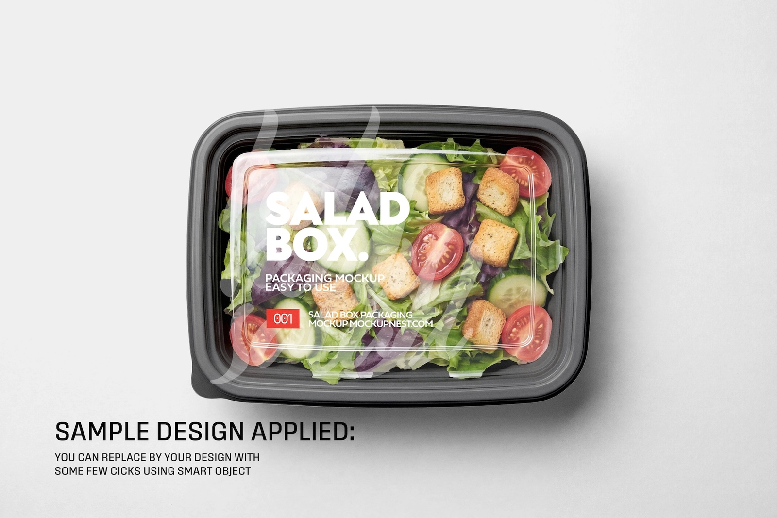 Rectangle Salad Box Label Mockup