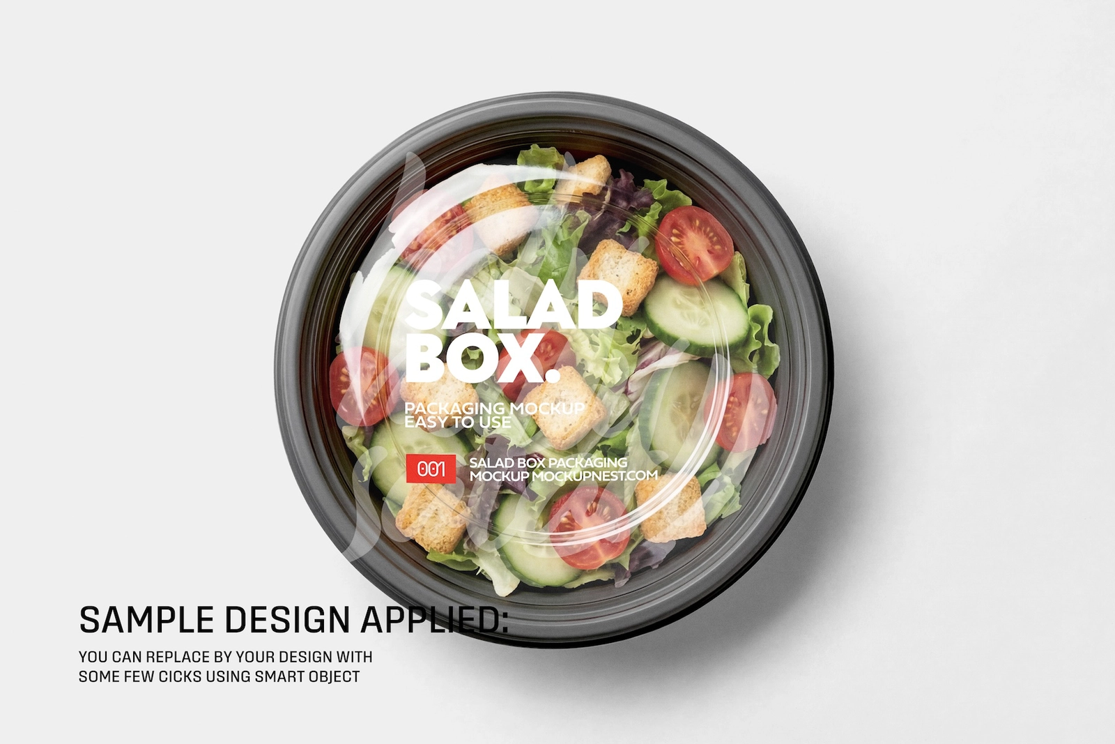 Round Salad Box Label Mockup
