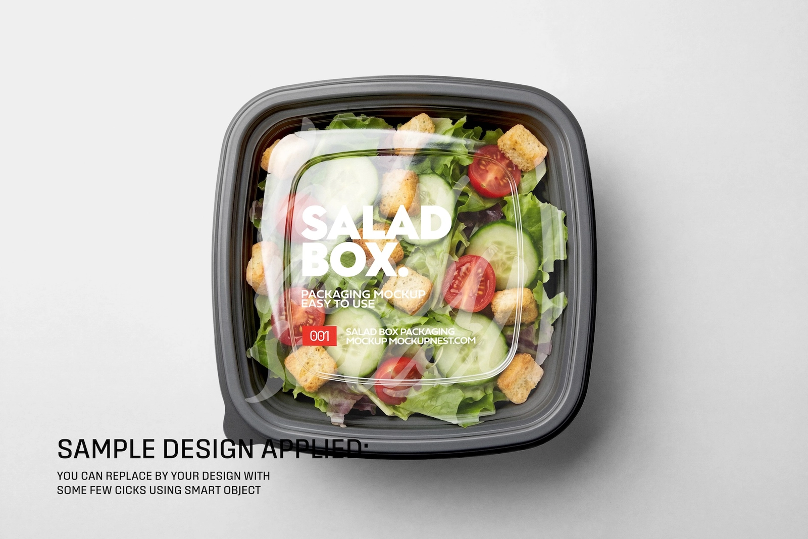 Square Salad Box Label Mockup
