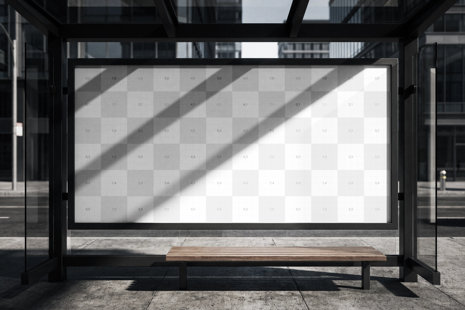 Free Billboard Mockup At Bus Stop