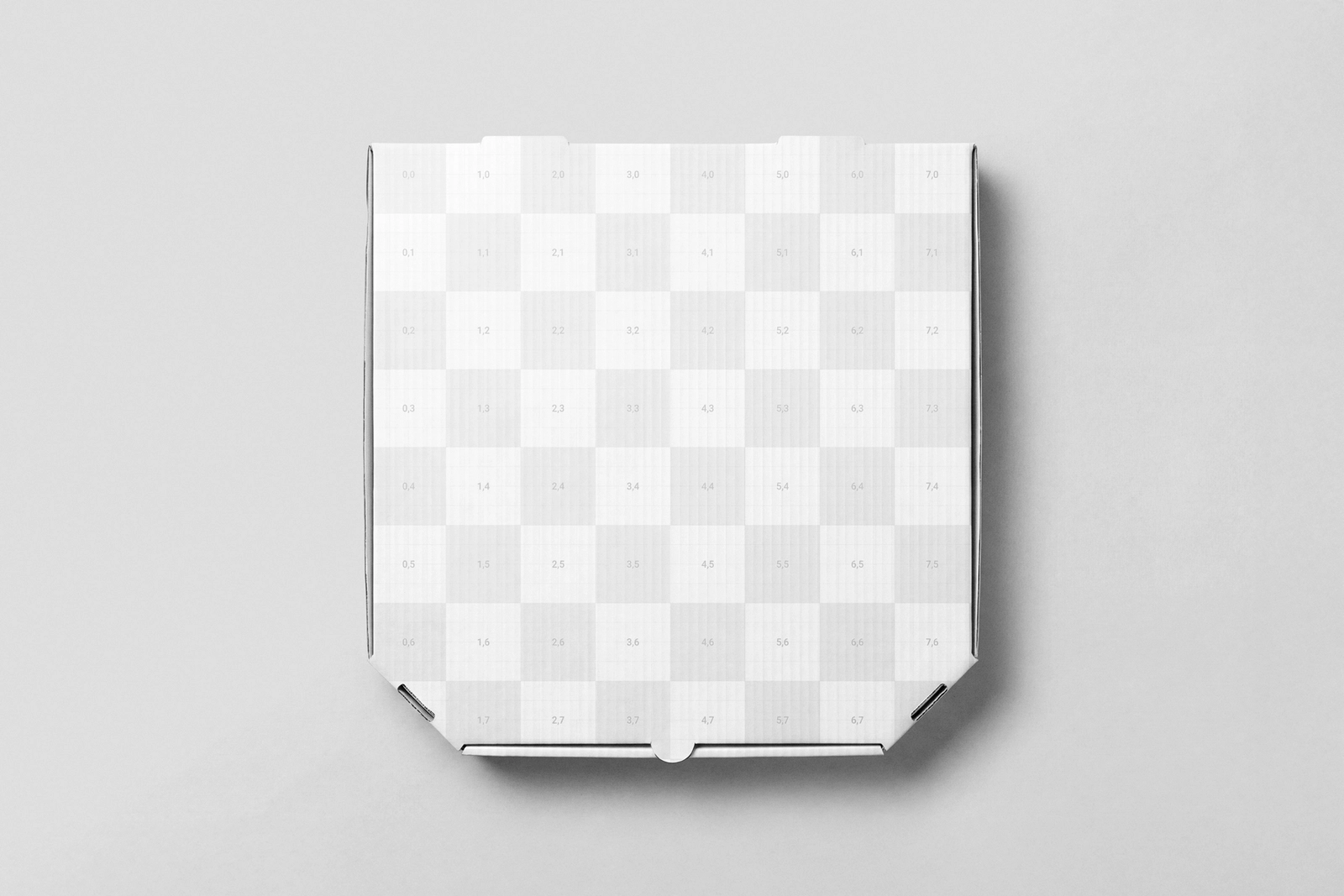 Free Chamfered Square Pizza Box Mockup