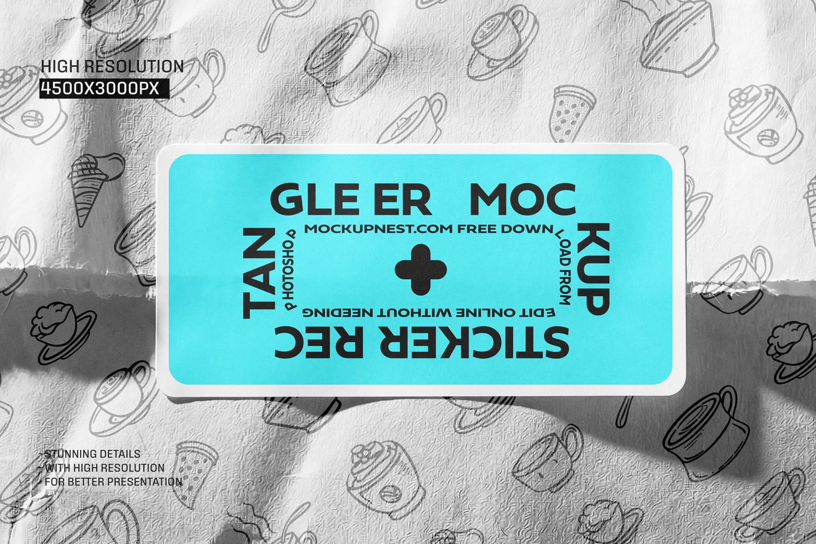 Free Rectangle Sticker On Paper Bag Mockup