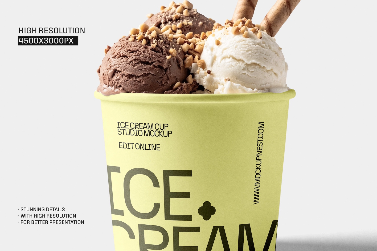 Paper Ice Cream Cup Mockup