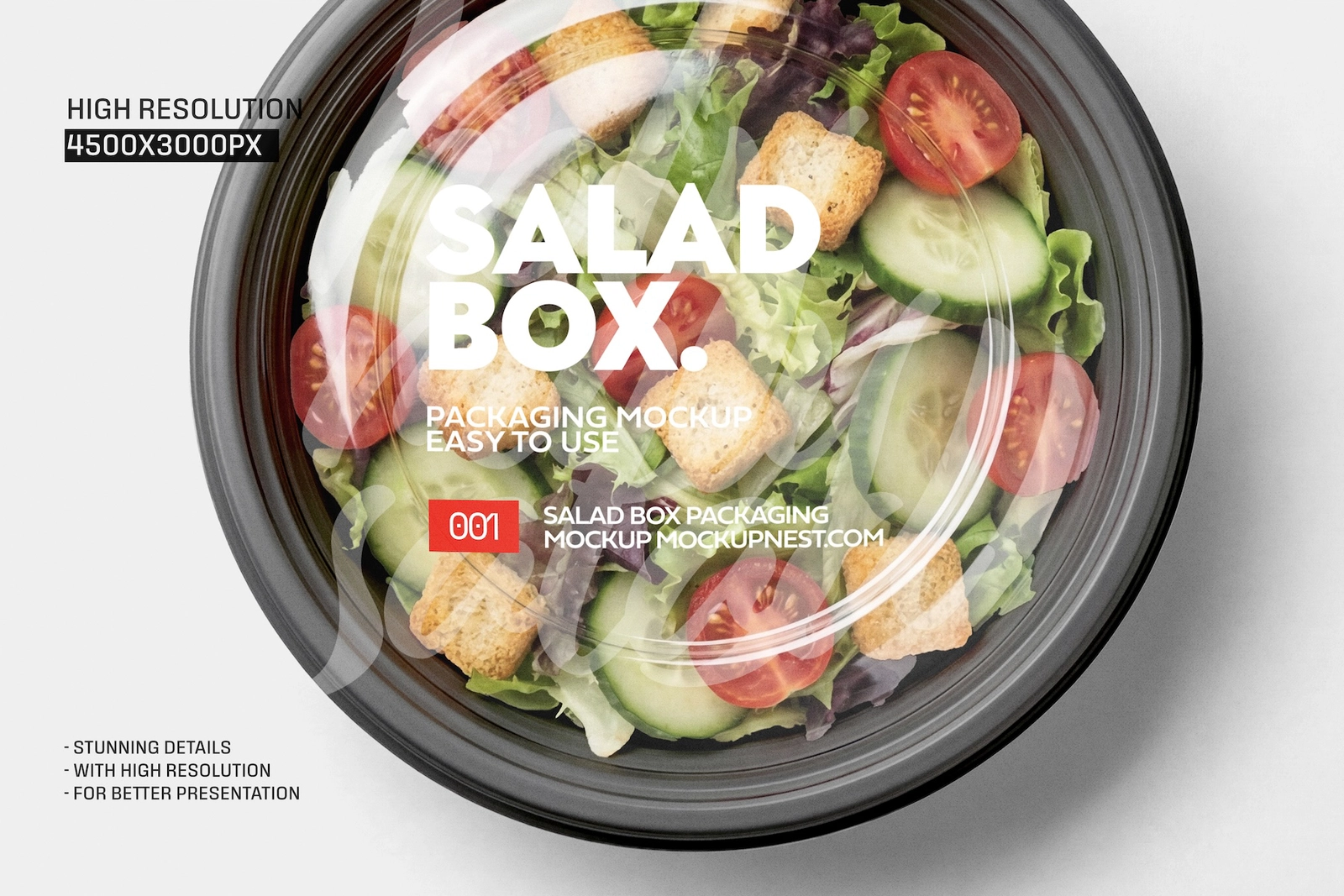 Round Salad Box Label Mockup