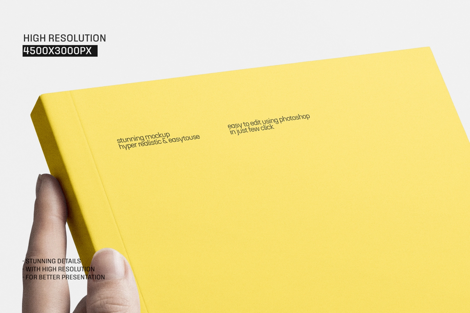 Softcover Portrait Book Holding By Hand Mockup