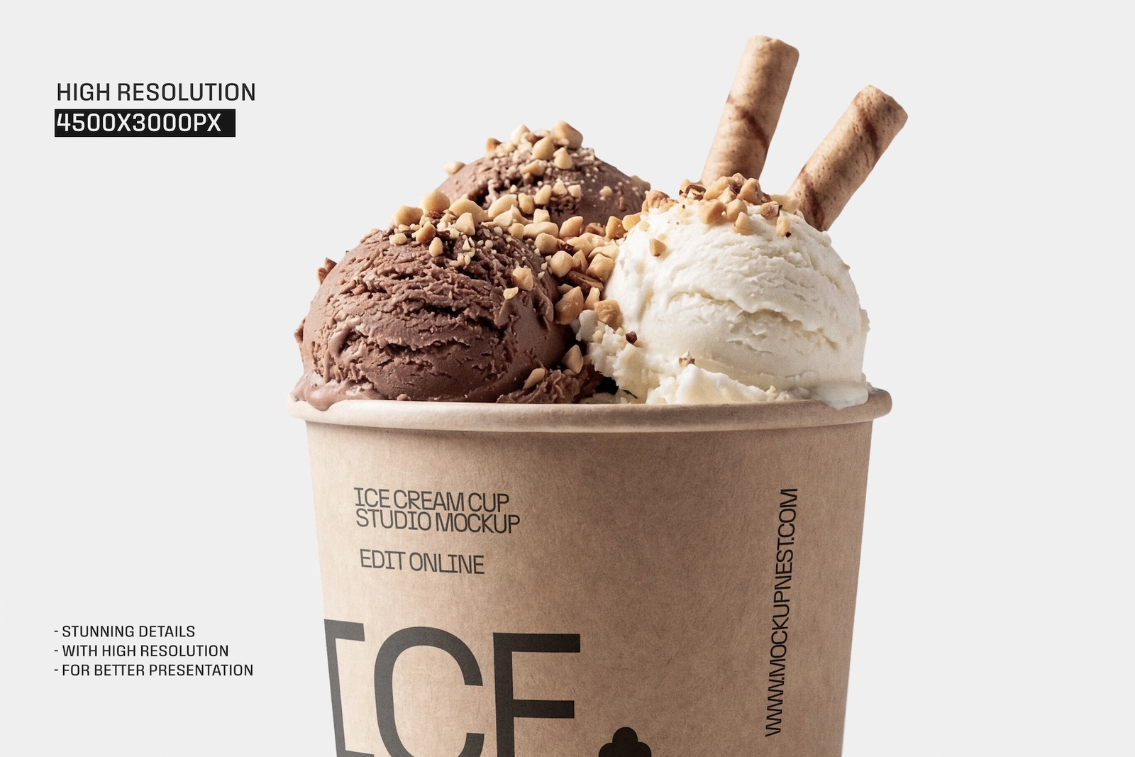 Kraft Paper Ice Cream Cup Mockup