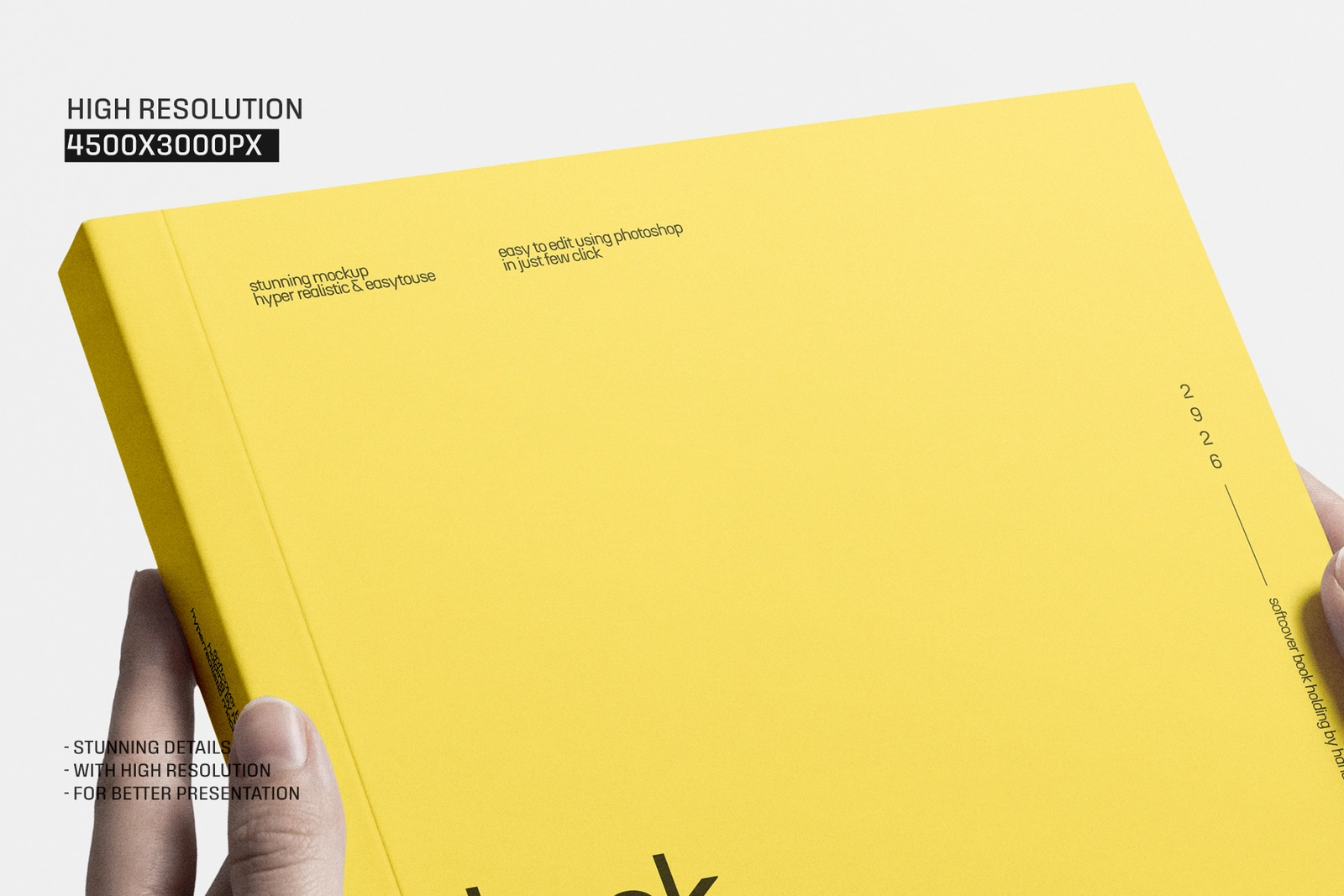 Square Softcover Book Holding By Hand Mockup