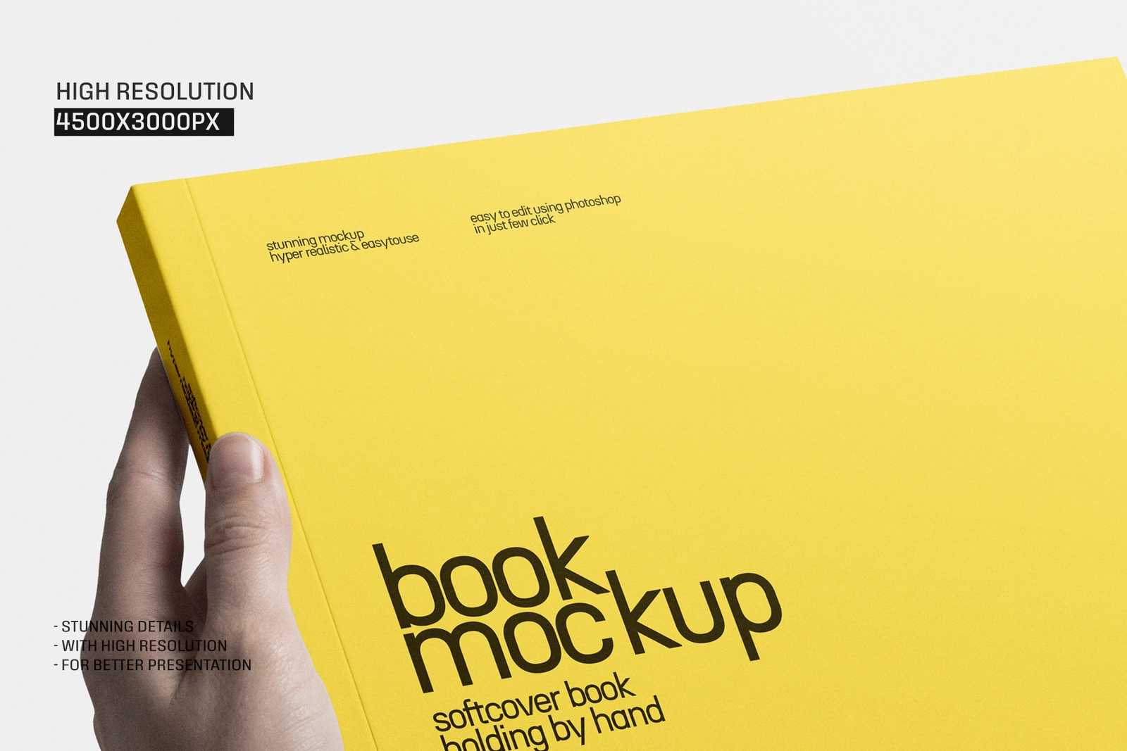 Landscape Softcover Book Holding By Hand Mockup