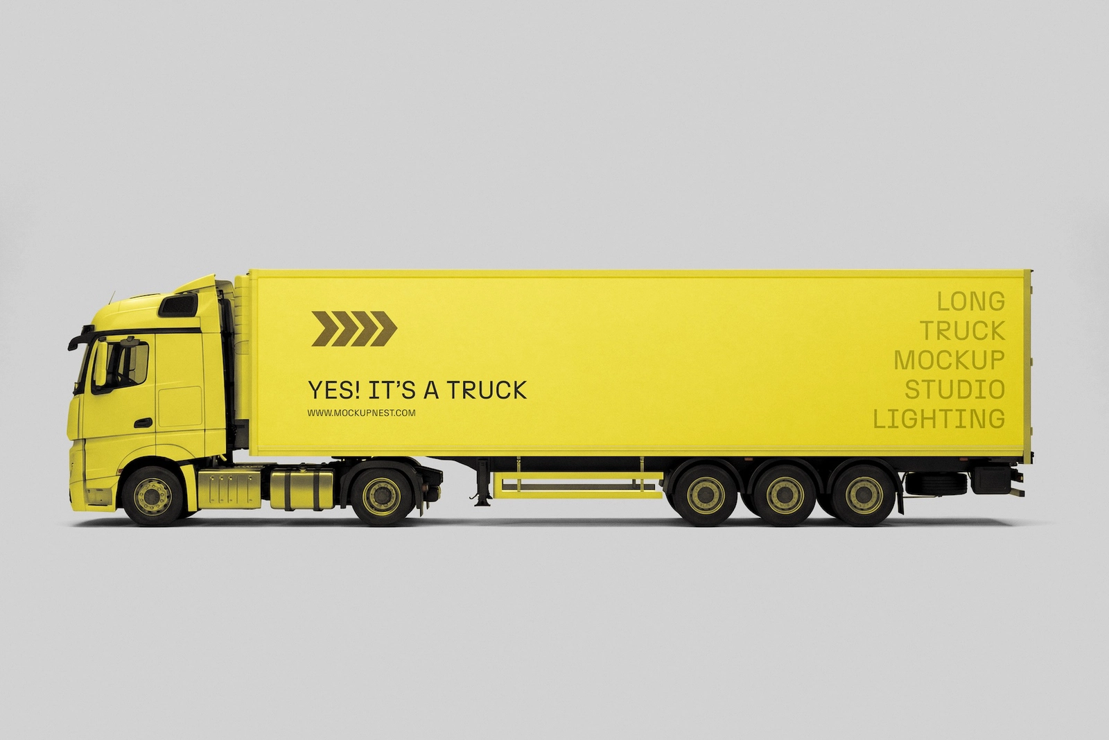 Long Truck Mockup In Studio Light