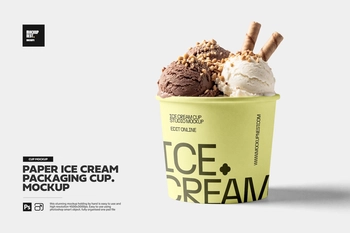 Paper Ice Cream Cup Mockup
