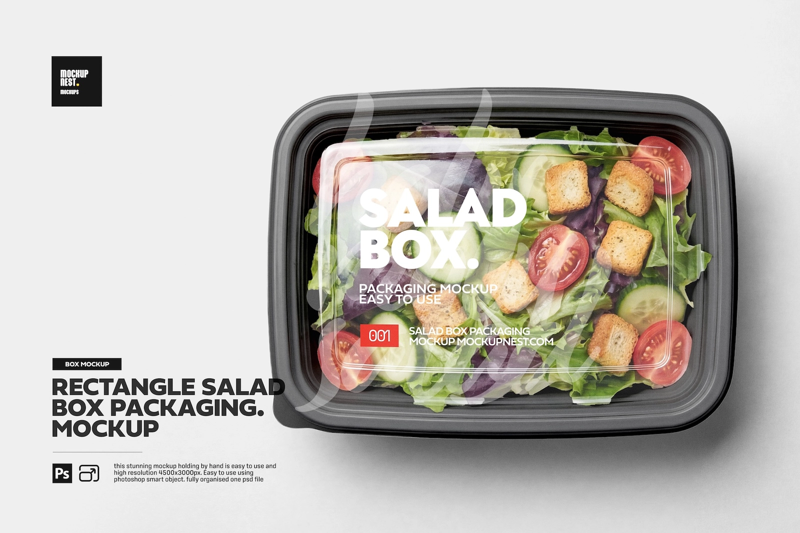Rectangle Salad Box Label Mockup