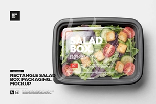 Rectangle Salad Box Label Mockup