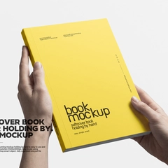 Softcover Portrait Book Holding By Hand Mockup