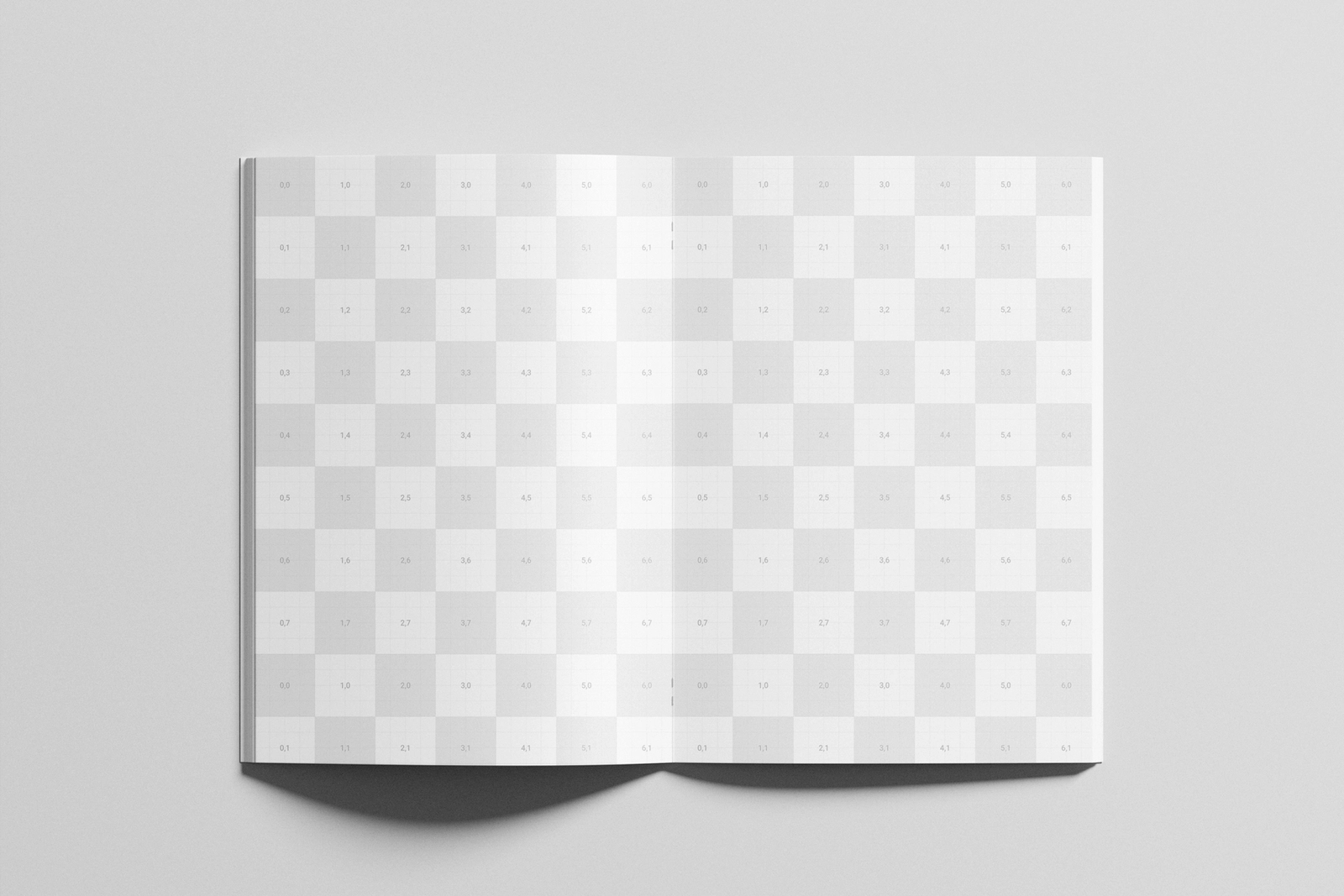 Open A4 Brochure Mockup on Minimal Background