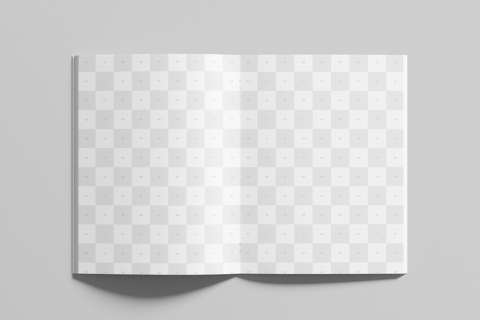 Open US Letter Brochure Mockup on Minimal Background