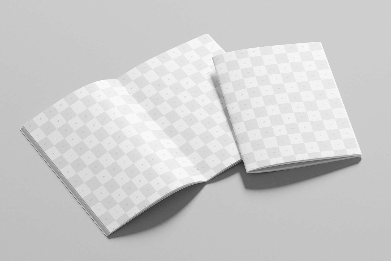 Angled US Letter Brochure Mockup on Clean Studio Surface