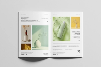 Open A4 Brochure Mockup on Minimal Background