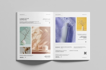 Open US Letter Brochure Mockup on Minimal Background