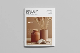 Front View US Letter Brochure Mockup with Soft Shadows