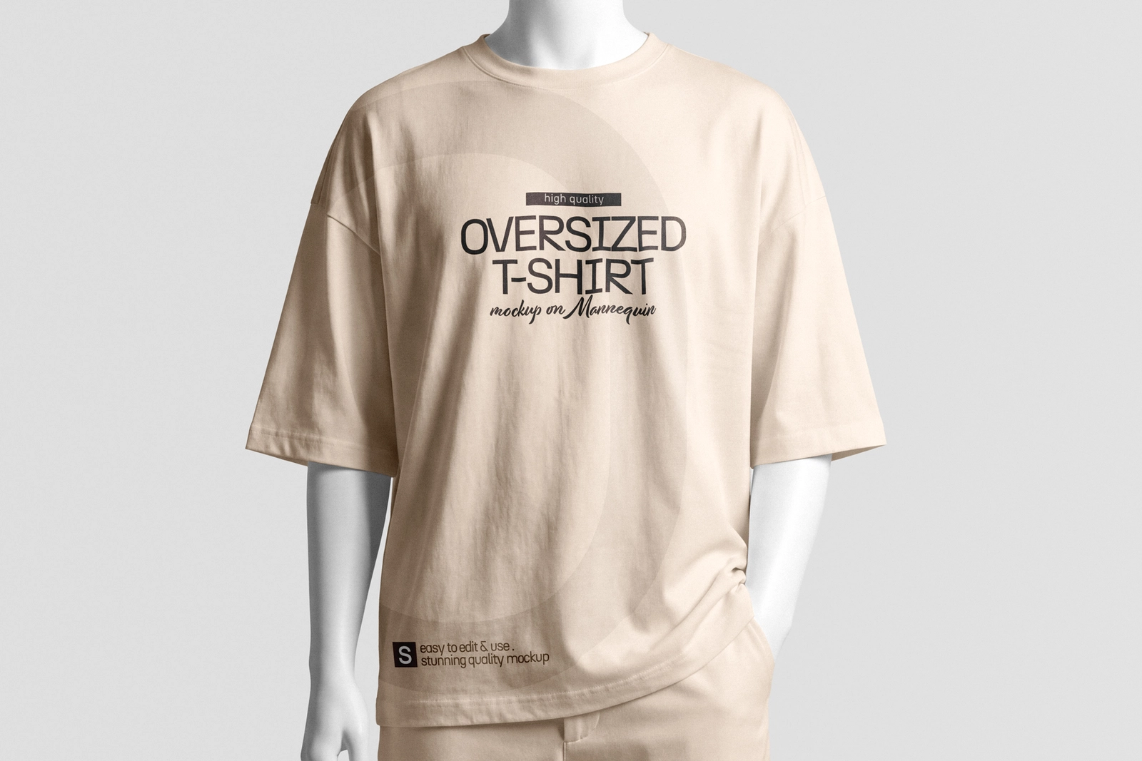 Oversized T-Shirt Mockup on Mannequin