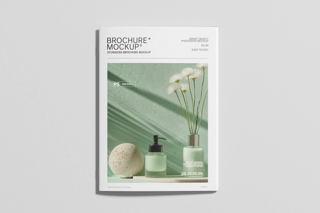 A4 Brochure Cover Mockup with Soft Shadows